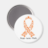 Hope Oranje Awareness Ribbon Magneet (Voorkant / Achterkant)