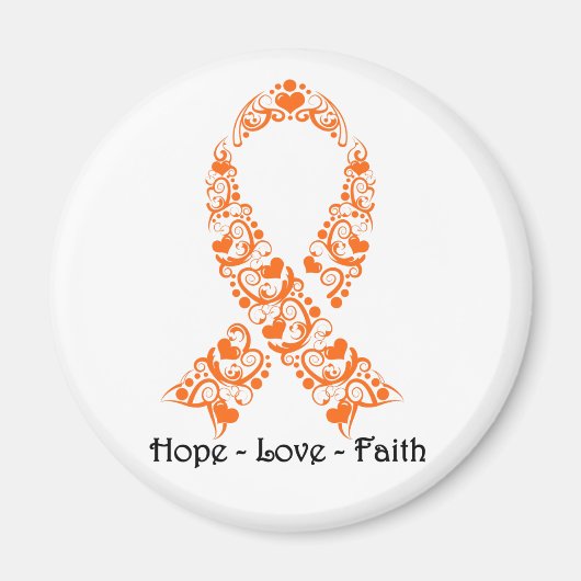 Hope Oranje Awareness Ribbon Magneet (Voorkant)