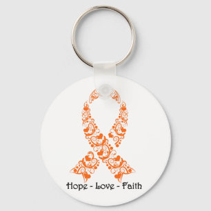 Hope Oranje Awareness Ribbon Sleutelhanger