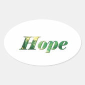 Hope. Ovale Sticker (Voorkant)