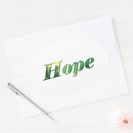 Hope. Ovale Sticker (Envelop)