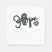 Hope Ovario Cancer Awareness Blauwgroen Love Servet (Voorkant)