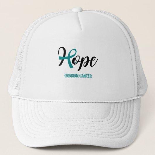 HOPE / OVARIUMKANKER / BEWUSTZIJN UNISEX TRUCKER PET (Voorkant)