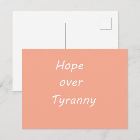 Hope over  Tyranny postcard Feestdagenkaart (Voorkant / Achterkant)