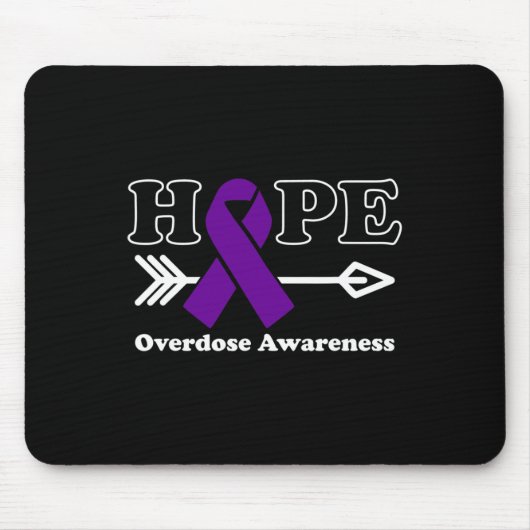 Hope - Overdose Awareness Purple Ribbon Muismat (Voorkant)