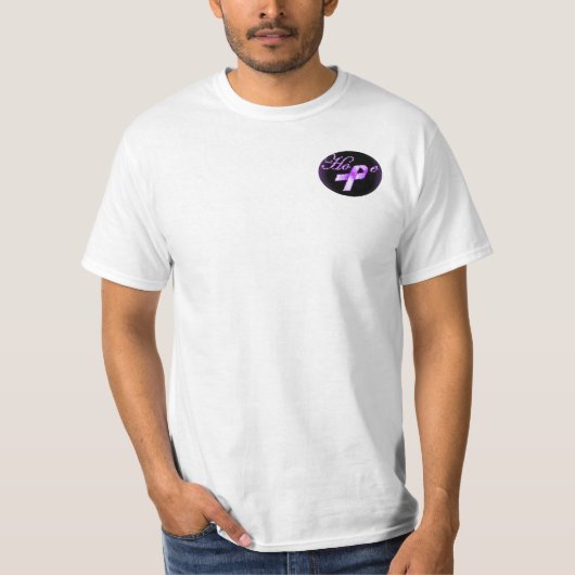 Hope Paarse Ribbon Awareness T shirt (Voorkant)