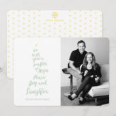 Hope Peace Joy en Laughter Holiday Photo Card Feestdagenkaart (Voorkant / Achterkant)