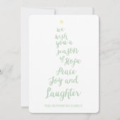 Hope Peace Joy en Laughter Holiday Photo Card Feestdagenkaart (Voorkant)