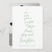 Hope Peace Joy en Laughter Holiday Photo Card Feestdagenkaart (Voorkant / Achterkant)