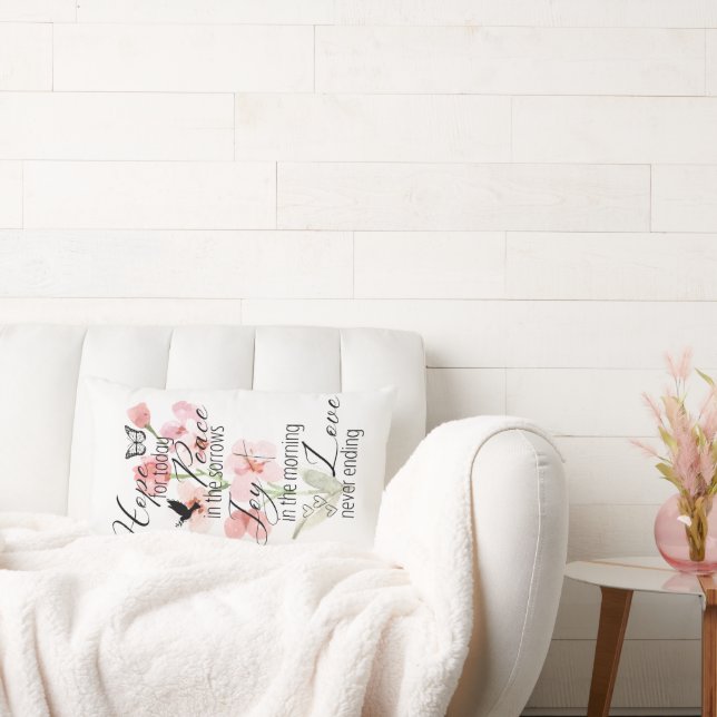 Hope Peace Joy Love Christelijk | Lumbar Pillow Kussen (Bank)