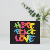 Hope Peace Love Briefkaart (Staand voorkant)