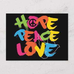 Hope Peace Love Briefkaart