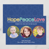 Hope Peace Love Foto's Vakantie Flat Kaart (Voorkant / Achterkant)