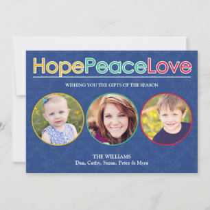 Hope Peace Love Foto's Vakantie Flat Kaart