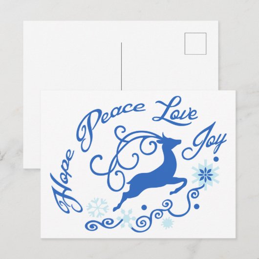 Hope Peace Love Joy Briefkaart (Voorkant / Achterkant)