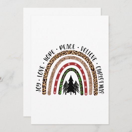 Hope Peace Love Joy Rainbow Kerstmis Bedankkaart (Voorkant / Achterkant)