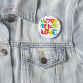 Hope Peace Love Ronde Button 5,7 Cm (In situ)