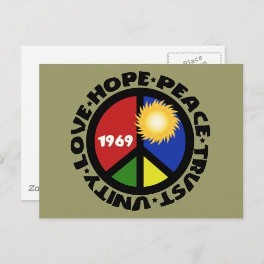 Hope Peace Love Trust Unity Briefkaart (Voorkant / Achterkant)