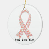 Hope Peach Awareness Ribbon Keramisch Ornament (Links)