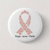 Hope Peach Awareness Ribbon Ronde Button 5,7 Cm (Voorkant)