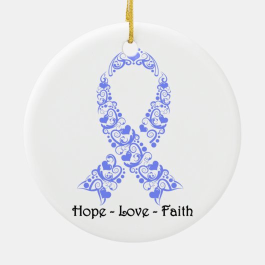 Hope Periwinkle Awareness Ribbon Keramisch Ornament (Achterkant)