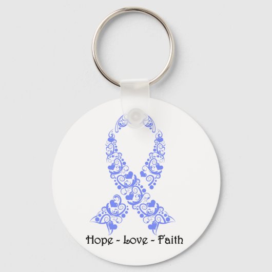 Hope Periwinkle Awareness Ribbon Sleutelhanger (Voorkant)