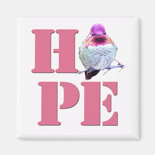 HOPE Pink Anna's Hummingbird Foto Magnet (Voorkant)
