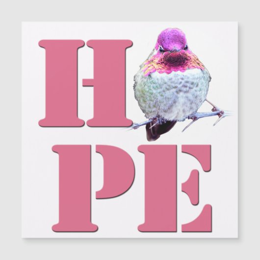HOPE Pink Anna's Hummingbird Foto Magnetisch (Voorkant)