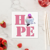 HOPE Pink Anna's Hummingbird Foto Napkin Servet (Insitu)