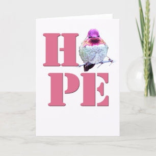 HOPE Pink Anna's Hummingbird Foto Wenskaart Bedankkaart