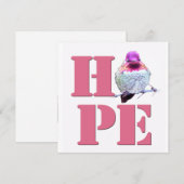 HOPE Pink Anna's Hummingbird Photo Square Card Bedankkaart (Voorkant / Achterkant)