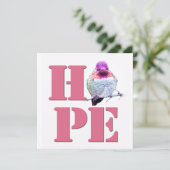 HOPE Pink Anna's Hummingbird Photo Square Card Bedankkaart (Staand voorkant)