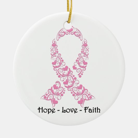 Hope Pink Awareness Ribbon Keramisch Ornament (Voorkant)