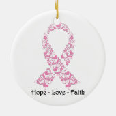 Hope Pink Awareness Ribbon Keramisch Ornament (Achterkant)
