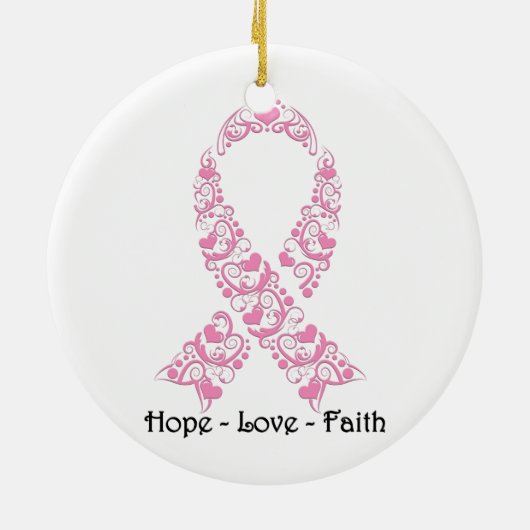Hope Pink Awareness Ribbon Keramisch Ornament (Achterkant)