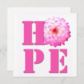 HOPE Pink Dahlia Flower Photo Square Card Bedankkaart (Voorkant / Achterkant)