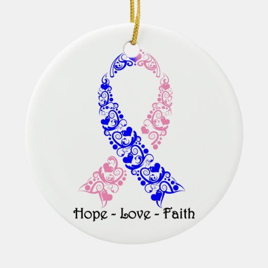 Hope Pink en Blue Awareness Ribbon Keramisch Ornament (Voorkant)