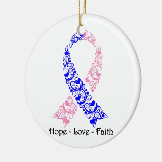Hope Pink en Blue Awareness Ribbon Keramisch Ornament (Links)