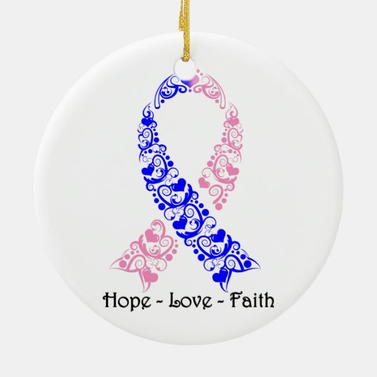 Hope Pink en Blue Awareness Ribbon Keramisch Ornament (Achterkant)