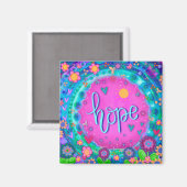 Hope Pink  Fun Flowers Moderne Inspirivity Magneet (Voorkant / Achterkant)