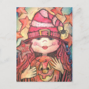 Hope Pink Halloween Witch Briefkaart