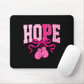 Hope Pink Ribbon Boxing Handschoenen Roze Borstkan Muismat (Met muis)