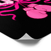 Hope Pink Ribbon Boxing Handschoenen Roze Borstkan Poster (Hoek)