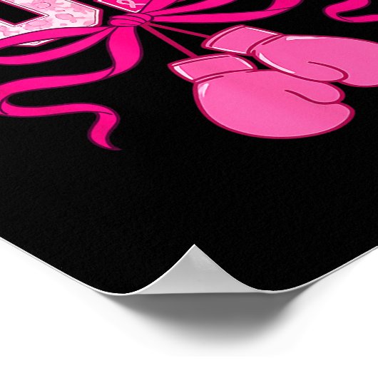 Hope Pink Ribbon Boxing Handschoenen Roze Borstkan Poster (Hoek)