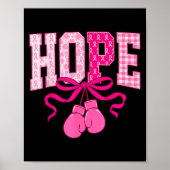 Hope Pink Ribbon Boxing Handschoenen Roze Borstkan Poster (Voorkant)