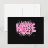 Hope Pink Ribbon Breast Cancer Awareness (3) Uitnodiging Briefkaart (Voorkant / Achterkant)