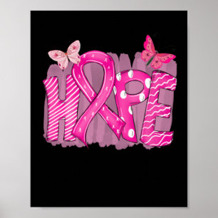 Hope Pink Ribbon Breast Cancer Awareness (4) Poster