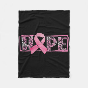 Hope Pink Ribbon Breast Cancer Awareness Warrior W Fleece Deken