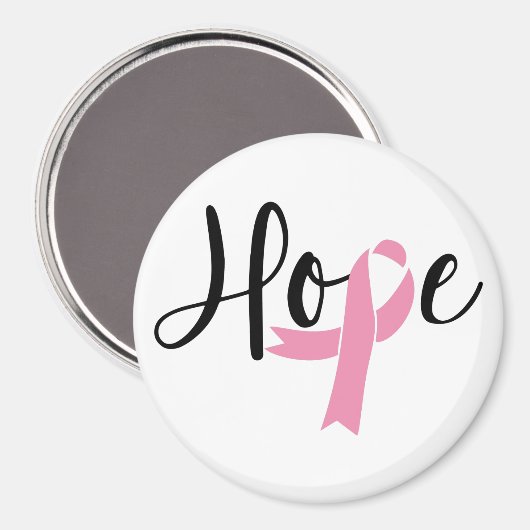 Hope Pink Ribbon Breast Cancer Bewustheid Magneet (Voorkant / Achterkant)
