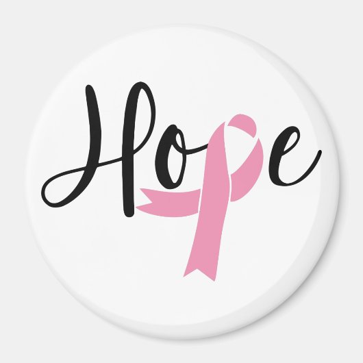 Hope Pink Ribbon Breast Cancer Bewustheid Magneet (Voorkant)